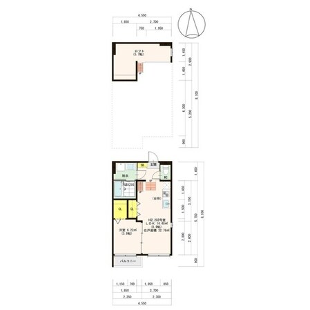 ハーモニーテラス東中浜の物件間取画像